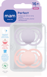 dudlík Perfekt 16+m, fialový/růžový mam