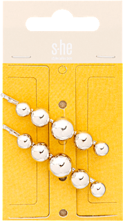 Fém hajcsat golyókkal, ezüstszínű s-he stylecollection