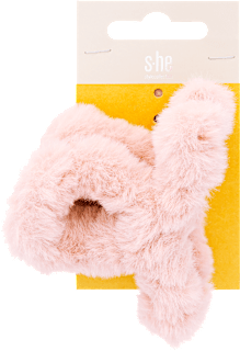 Közepes hajcsipesz, rózsaszín szőrmeborítással s-he stylecollection