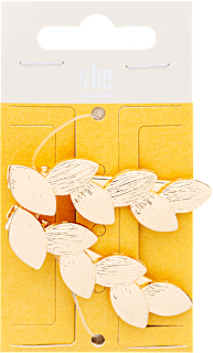 Fém hajcsat levelekkel, aranyszínű s-he stylecollection