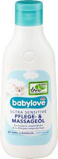 Ošetrujúci a masážny olej Ultra Sensitive babylove