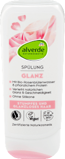 Fényt adó hajbalzsam bio rózsavízzel és növényi proteinnel, fakó, fénytelen hajra alverde NATURKOSMETIK