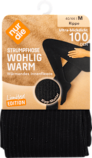 Wohlig Warm Strumpfhose schwarz ultra blickdicht, Gr. 40 - 44 nur die