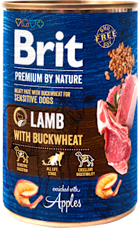 Karma dla wrażliwych psów Premium By Nature, jagnięcina z gryką Brit