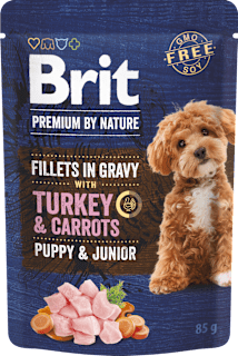 Karma dla psów Premium By Nature, indyk z marchewką w sosie Brit