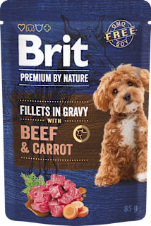 Karma dla psów Premium By Nature, wołowina z marchewką w sosie Brit