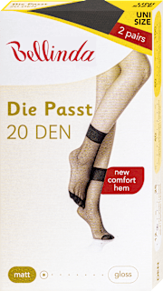 Nogavice Die Passt, 20 DEN, univerzalna velikost, črne (2 para) Bellinda