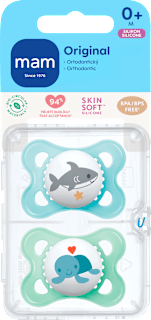 dudlík Original 0+m, modrý/zelený mam