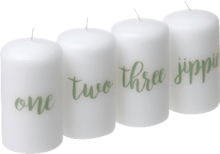 Stumpenkerze Jippie weiß Dekorieren & Einrichten