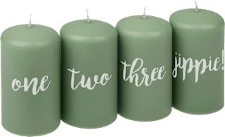 Stumpenkerze Jippie grün Dekorieren & Einrichten