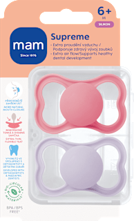 dudlík Supreme 6+m, růžový/fialový mam