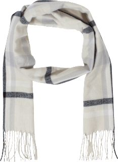 Recklirani šal s karo uzorkom, unisex - Beige PURSET