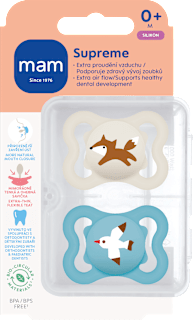 dudlík Supreme 0+m, šedý/tyrkysový mam