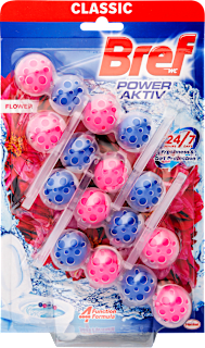 Power Aktiv osvježivač za WC školjku – Flower, 4 x 50 g Bref
