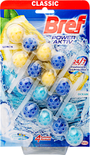 Power Aktiv osvježivač za WC školjku – Limun, 4 x 50 g Bref