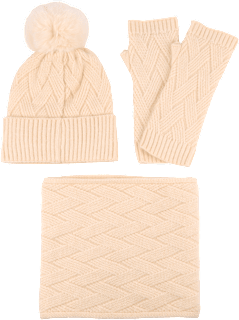 Poklon-paket kapa, šal i rukavice – bež toplo & meko