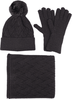 Poklon-paket kapa, šal i rukavice – crna toplo & meko