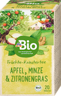 bio bylinný čaj máta, jablko a citronová tráva 20x2 g dmBio