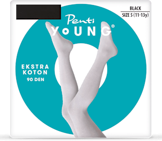 Детски чорапогащник Young 90 DEN, черен, размер 5 Penti