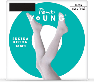 Детски чорапогащник Young 90 DEN, черен, размер 2 Penti