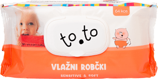 Vlažni otroški robčki Sensitive z zapiralom to.to