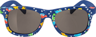 Sonnenbrille Kids, blaues Gestell mit bunten Dinos SUNDANCE