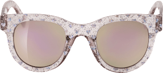 Sonnenbrille Kids, transparentes Gestell mit Glitzer & Herzen SUNDANCE