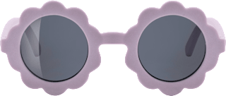 Sonnenbrille Kids, lilafarbenes Gestell in Blütenform, runde Gläser SUNDANCE