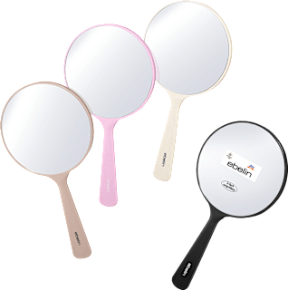 Kézi tükör kétszeres nagyítással, többféle ebelin