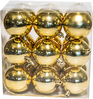 Globuri aurii din plastic pentru brad 58mm OTHMAR DECORATIONS