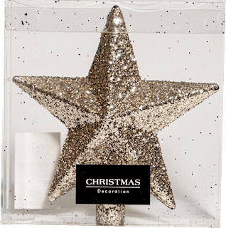 Stea aurie cu sclipici pentru vârful bradului KOOPMAN