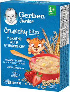 Kaszka 8 zbóż z truskawką, Junior Crunchy Bites po 1. roku Gerber
