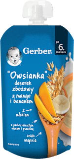 Owsianka deserek zbożowy z mango i bananem, po 6. miesiącu Gerber