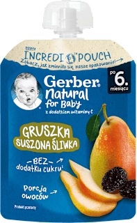 Пюре с круша и сушени сливи, от 6+ м Gerber