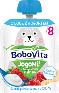 Mus z truskawkami i malinami JogoMi!, po 8 miesiącu Bobovita