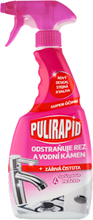 čisticí prostředek ve spreji na rez a vodní kámen s přírodním octem Pulirapid