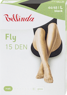 Hlačne nogavice Fly, 15 DEN, 44-48, črne Bellinda