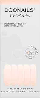 UV Gel Nagelfolien, Gel Strips Nude Glitter Babyboomer Doonails