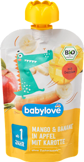 Quetschie Mango & Banane in Apfel mit Karotte ab 1 Jahr babylove