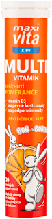 multivitamín s příchutí pomeranče Bob a Bobek maxi vita