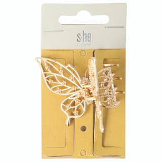 Щипка за коса пеперуда, златист цвят s-he stylecollection