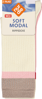 Socken mit Ripp-Optik & Modal, beige + rosa Gr. 35-38 nur die