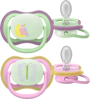 Schnuller ultra air nighttime Silikon, grün/rosa, 6-18 Monate PHILIPS AVENT