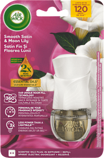 elektrický osvěžovač vzduchu Jemný satén a měsíční lilie, strojek a náplň AIR WICK