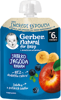 Пюре с банан, боровинка и ябълка, от 6+ м Gerber