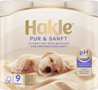 Toilettenpapier Pur & Sanft 5-lagig (9x125 Blatt) Hakle