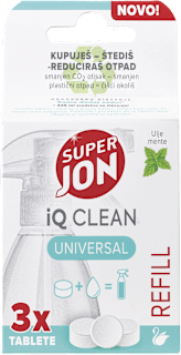 Vodotopive tablete za univerzalno čišćenje iQ Clean – ulje mente, refill, 3 x 2 g SUPER JON