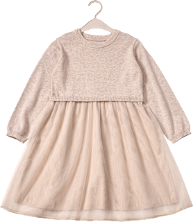 Strickkleid mit Tüllrock, beige, Gr. 98 ALANA