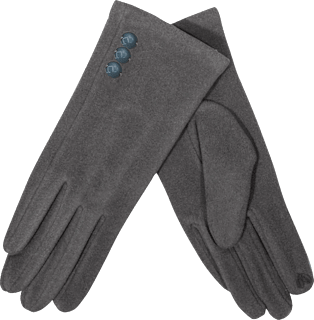 Rukavice s ukrasnim dugmadima - sive PURSET