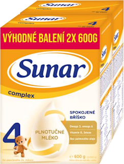pokračovací mléčná kojenecká výživa 4 Complex 24m 2x600 g Sunar